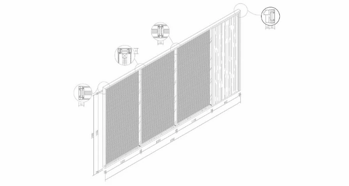 Shaneok Full Height Aluminium Profile Glass Partition